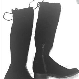 Over the knee velvet boots